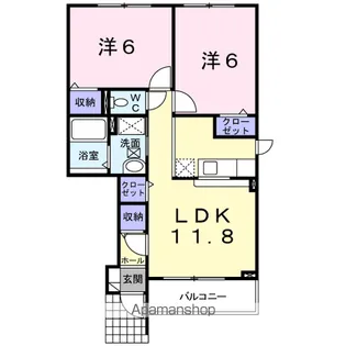 サンリット桔梗Ⅱ【1階】の間取り